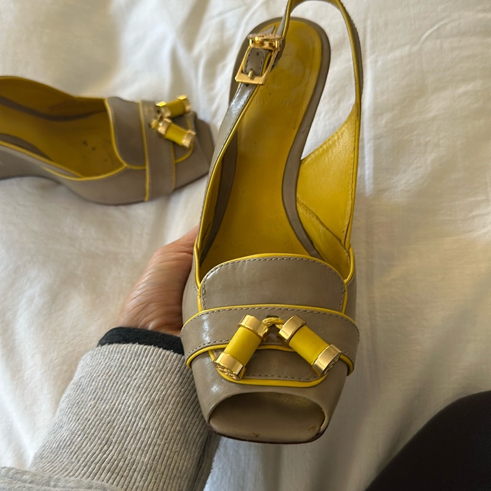 Tory Burch wedge sandals, size 8.